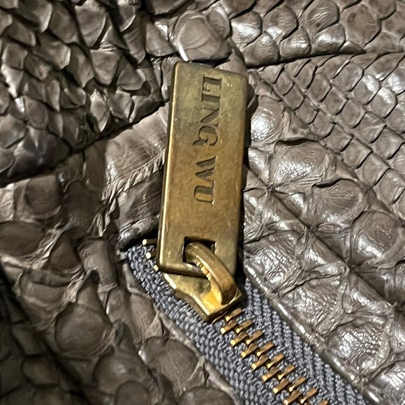 Purse Hobo Bag Ling Wu python snake skin Olive color$468 - Picture 15 of 15
